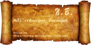 Nürnberger Benedek névjegykártya