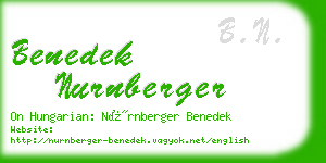 benedek nurnberger business card